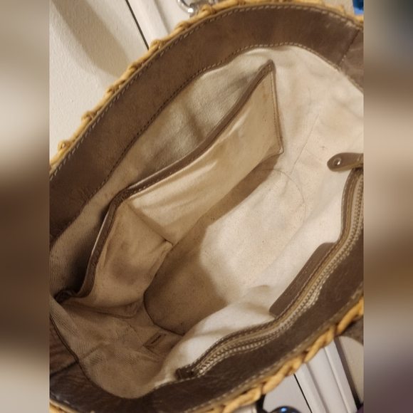 Michael Kors Santorini Leather and Straw Bag - Picture 4 of 5